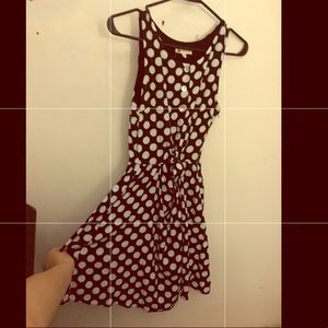 polka dot small sleeveless knee length dress